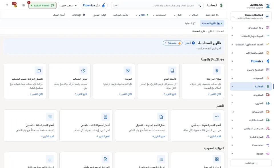 تقارير المحاسبة: كل تقرير في مجموعته
