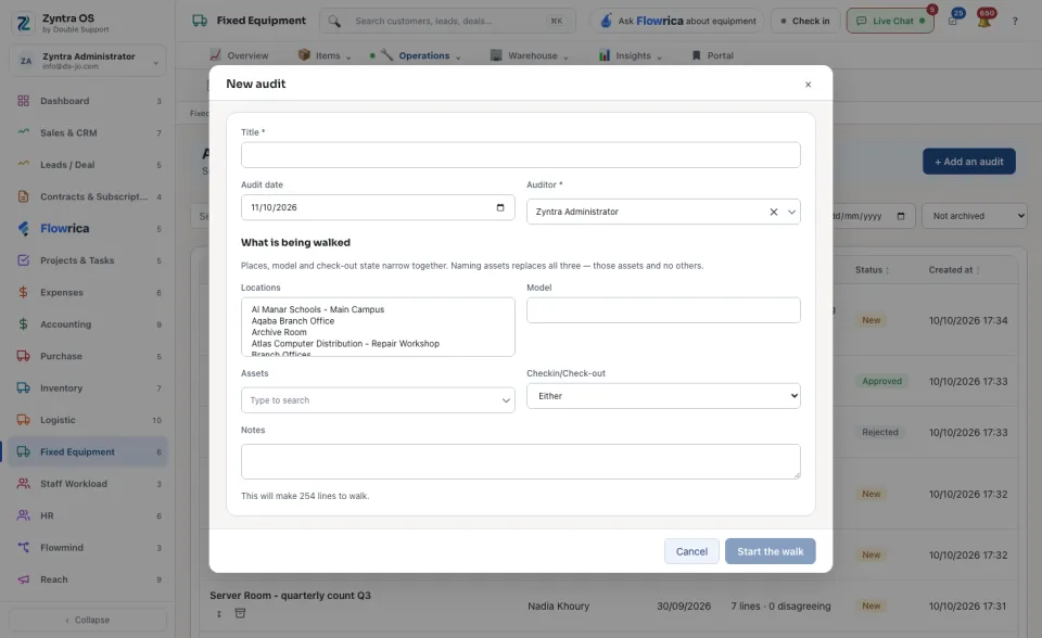 The New audit form