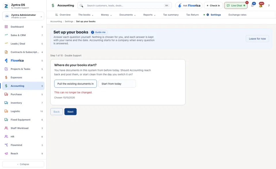 The set-up questions: one question with its answers