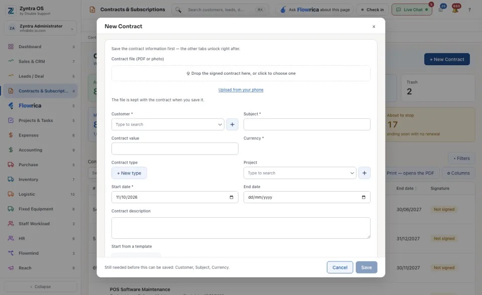 The New Contract form
