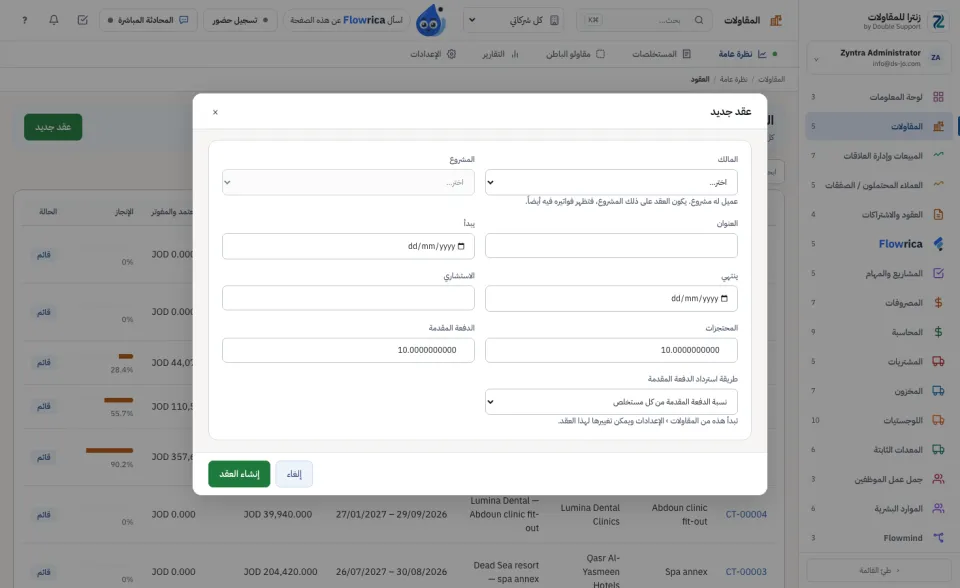 نموذج العقد الجديد