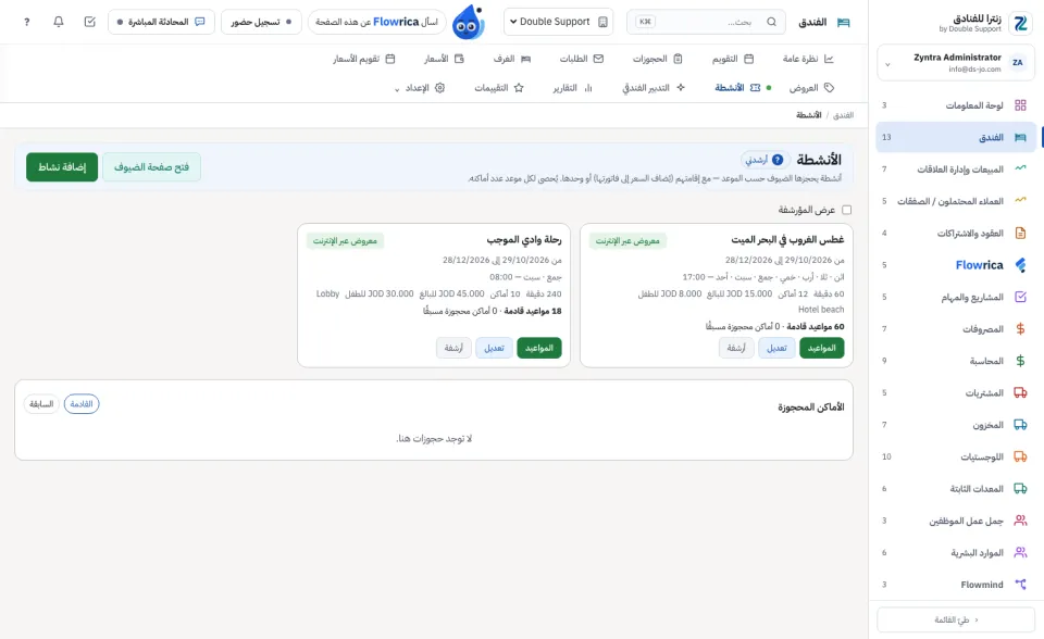 الأنشطة
