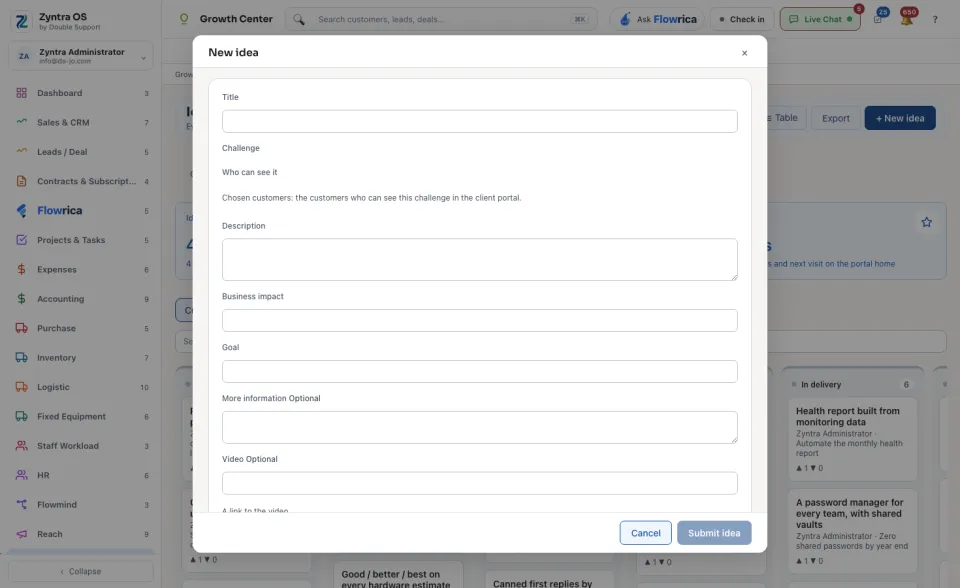 The New idea form