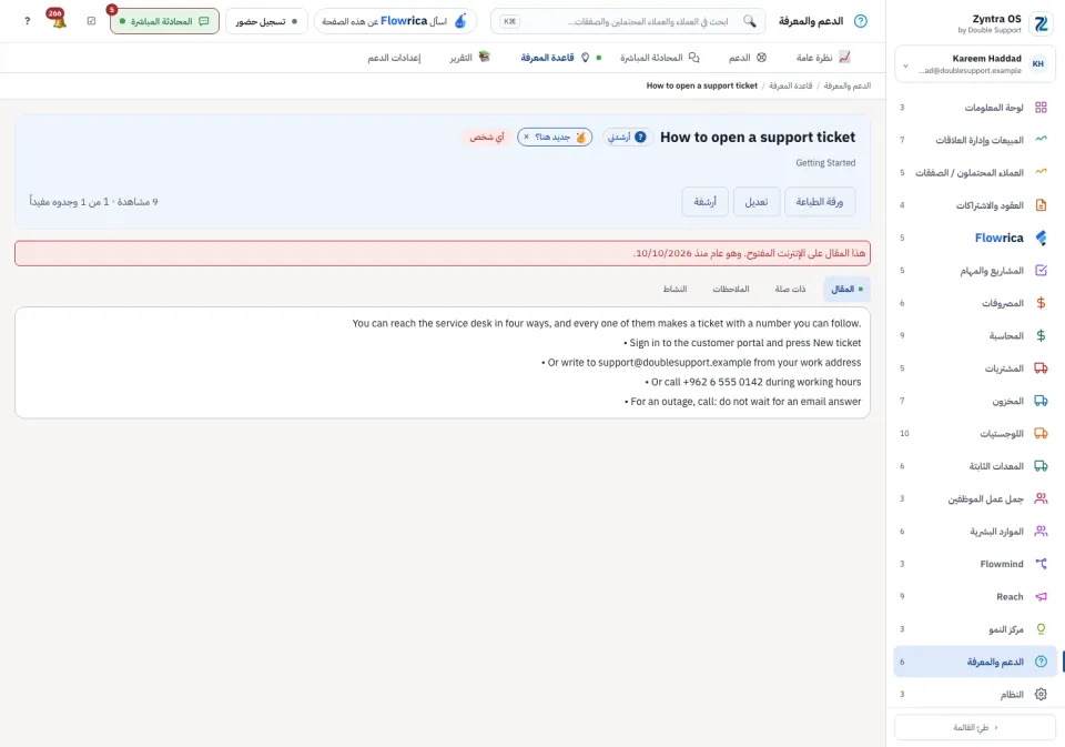 صفحة المقال، تبويب المقال
