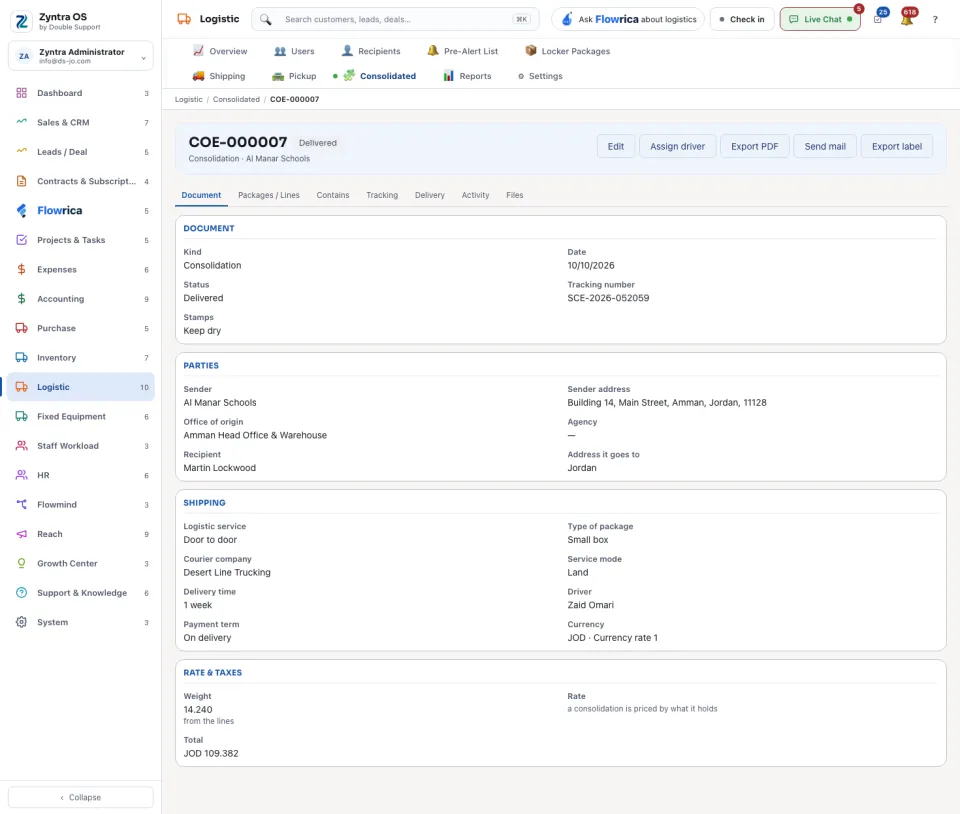 A consolidation’s page