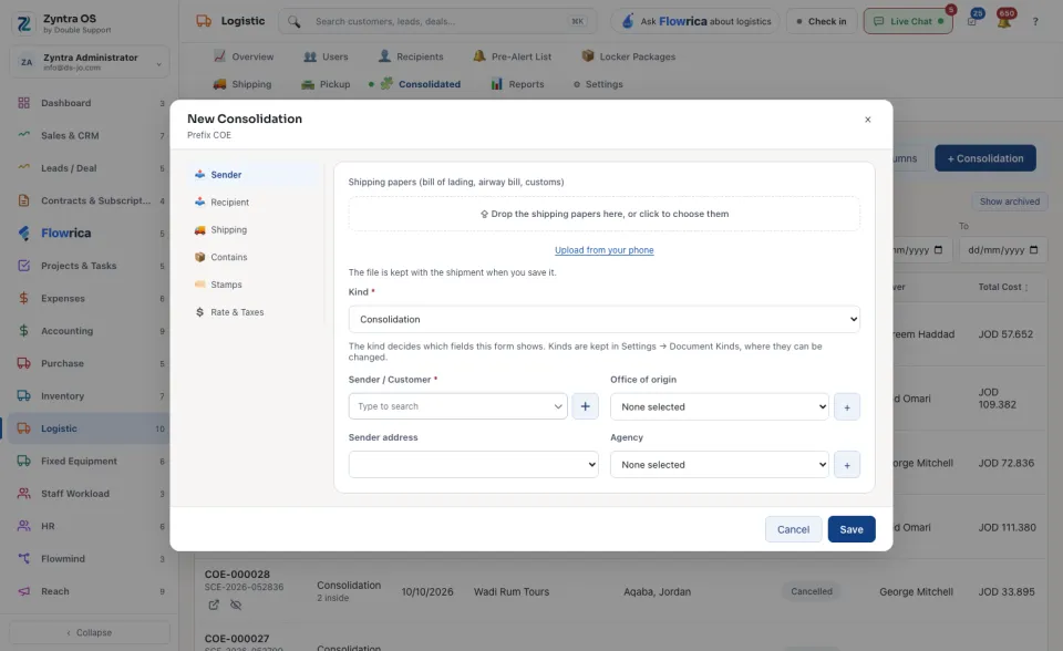The New Consolidation form