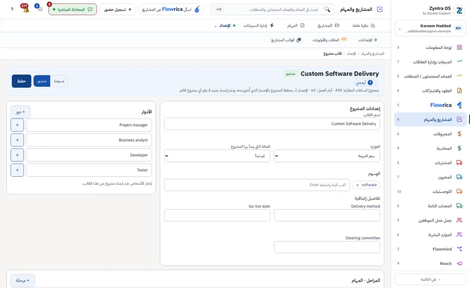 صفحة القالب: إعداداته وأدواره ومراحله ومهامه