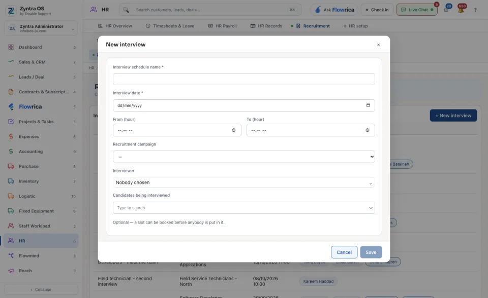 The New interview form