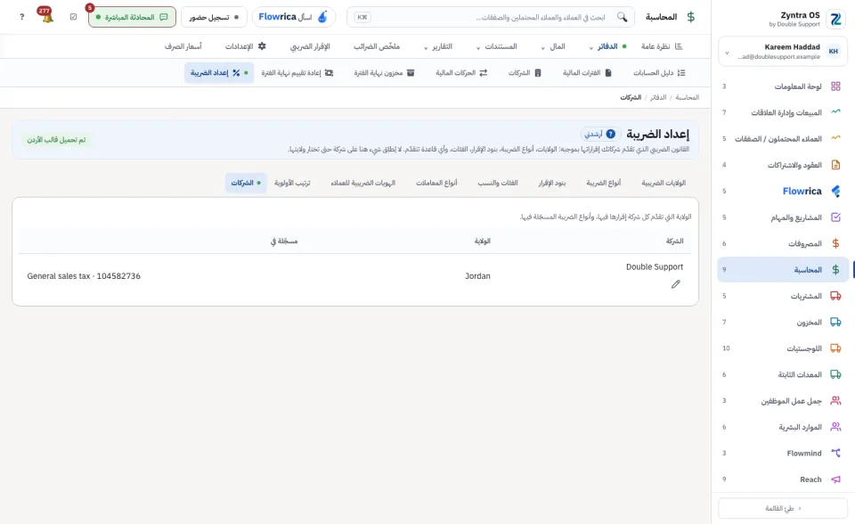 إعداد الضريبة، الشركات