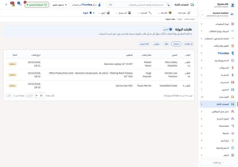 الطلبات التي بانتظارك