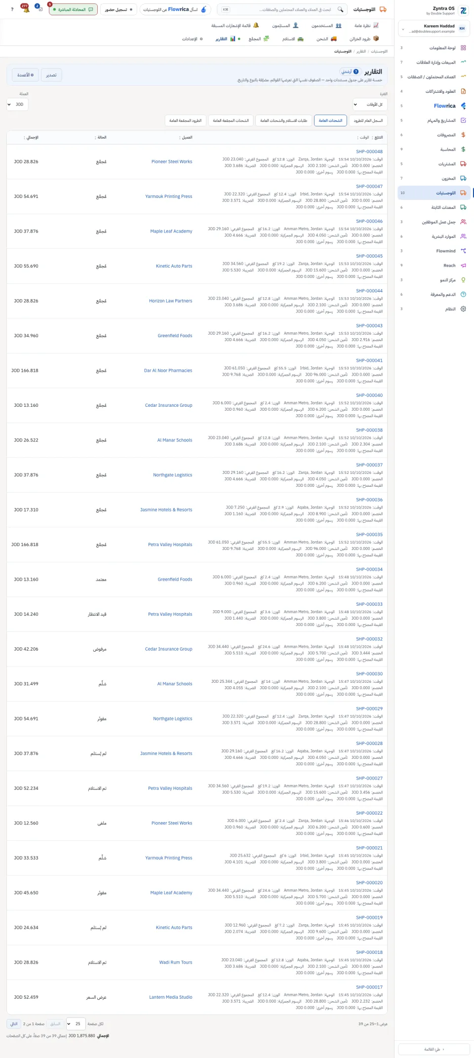 الشحنات العامة
