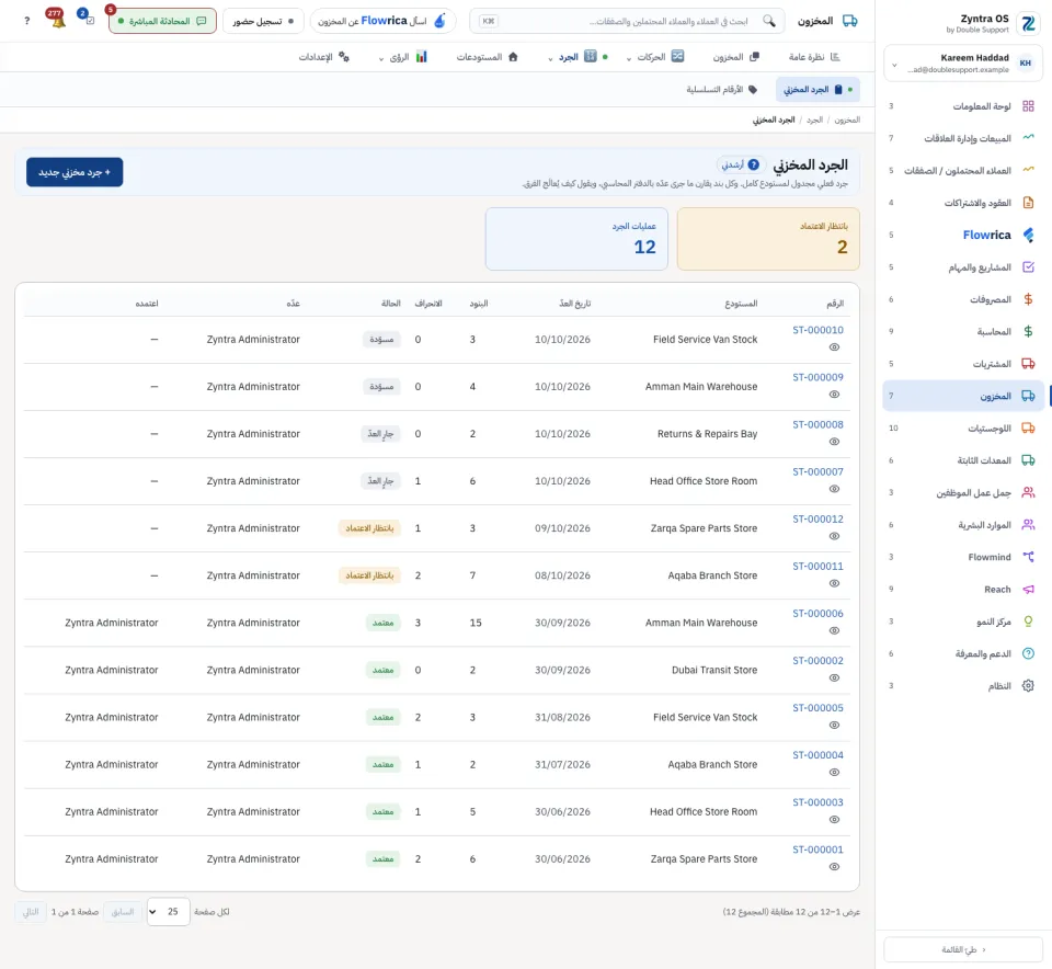 قائمة الجرد