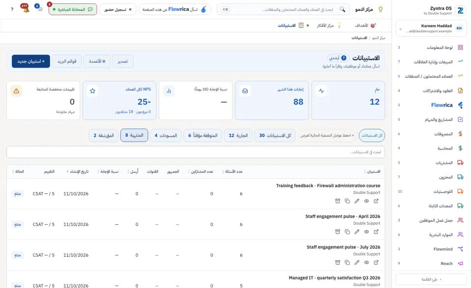 الاستبيانات المنتهية