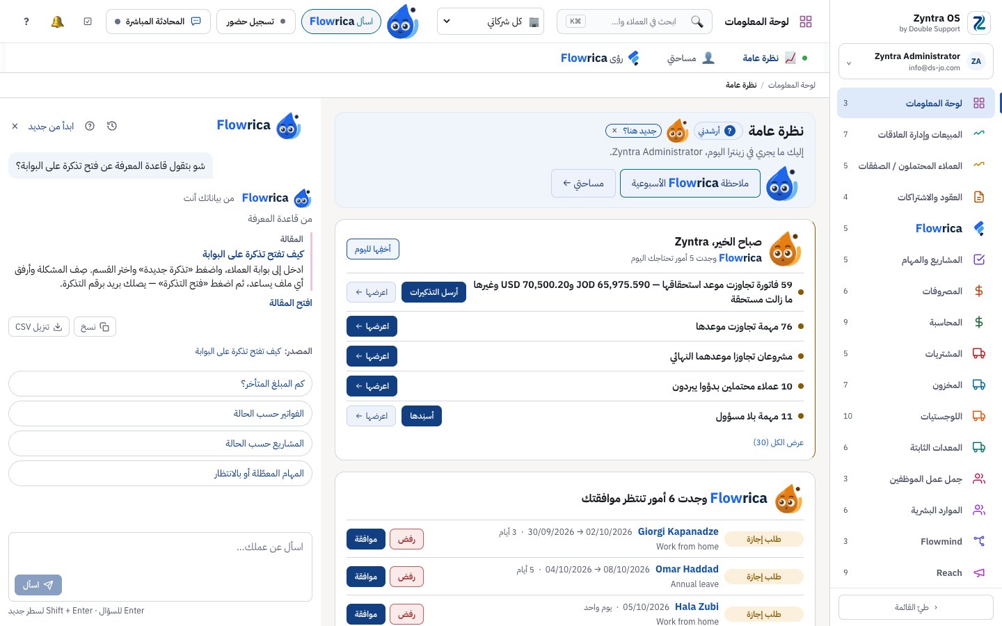 Flowrica تجيب من مقالة في قاعدة المعرفة