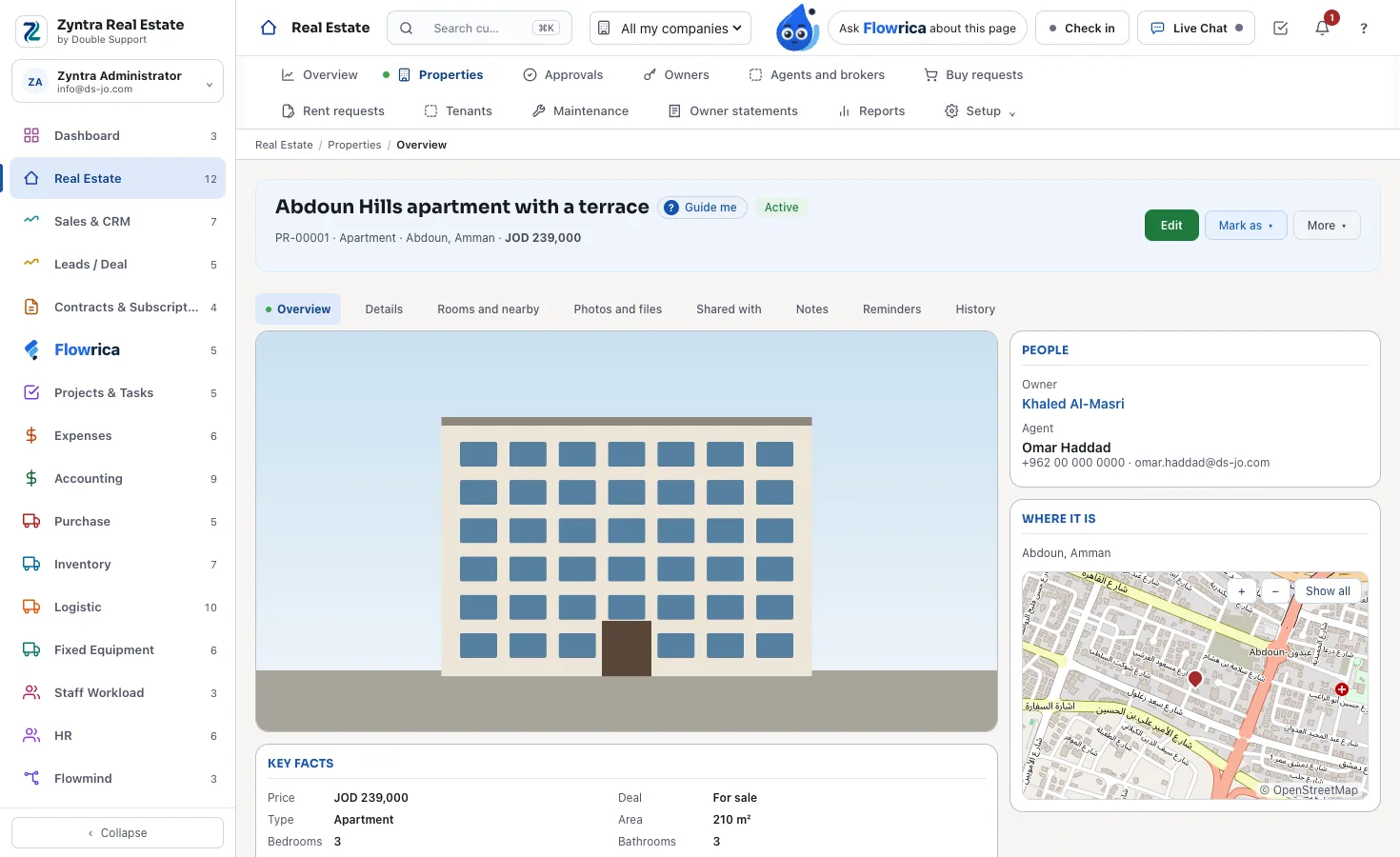 Zyntra Real Estate, a property's overview: its photo, price, owner, agent and map